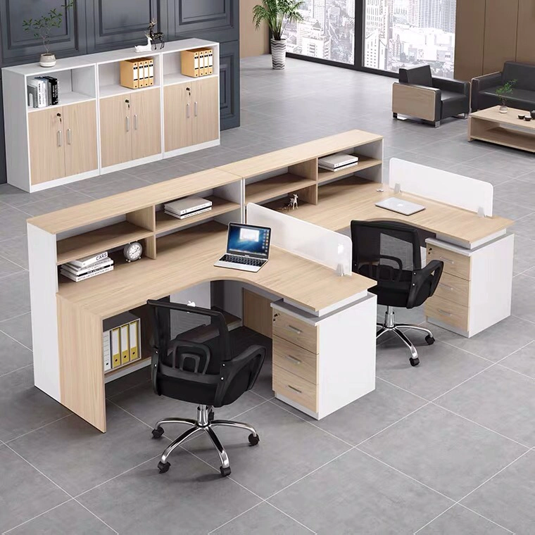 Durável chinês em madeira moderno mobiliário de escritório MDF Workstation Escritório 4/5/6 Seaters Office Partition (UL-22NF0693)