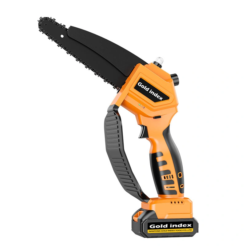 Gold Index Professional 21V batería de litio inalámbrica Cortador de Madera 6/8 Mini Chainsaw eléctrico portátil de pulgada con accesorios