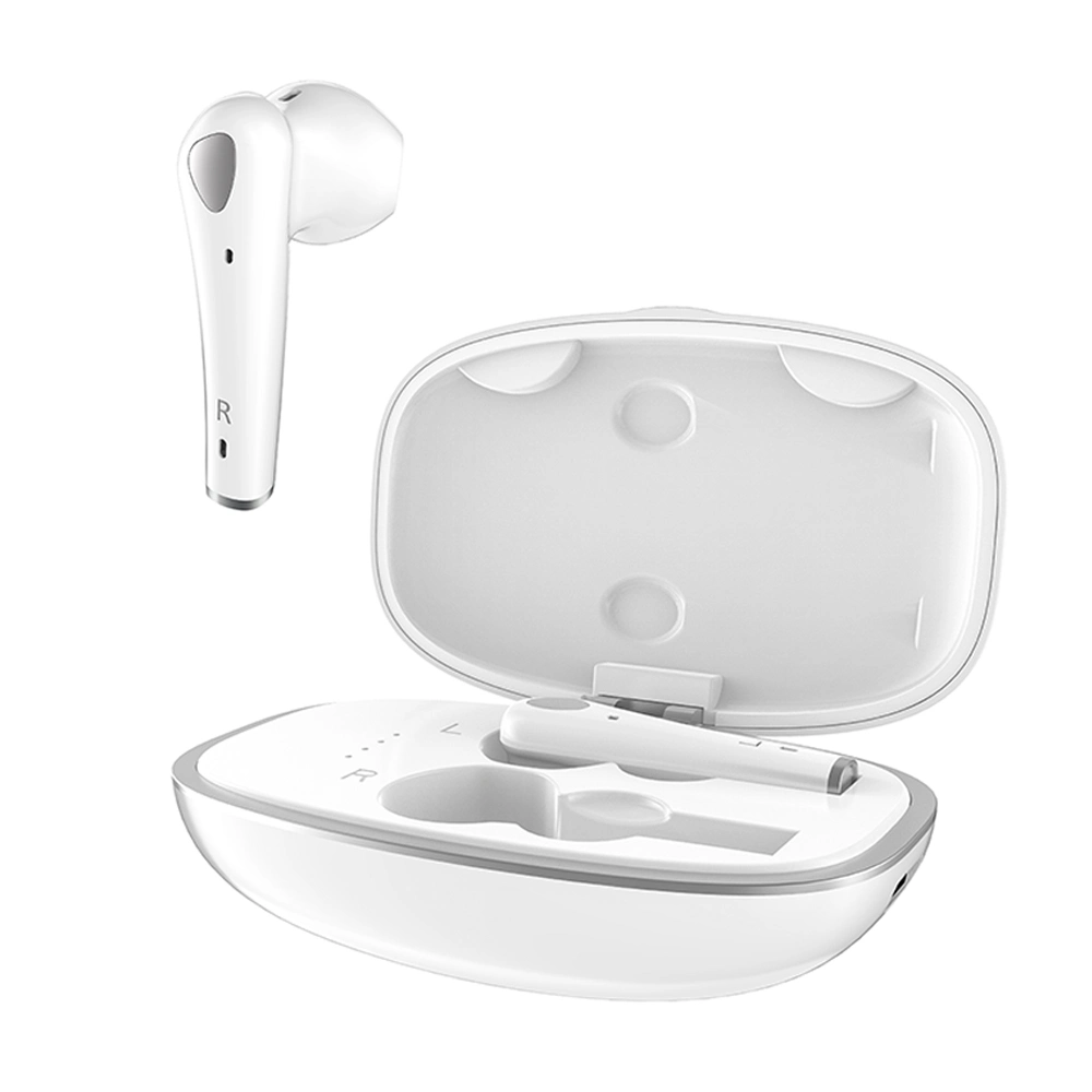 الهاتف المحمول الأسفلت سماعة الرأس اللاسلكية Bluetooth® سماعة الأذن TWS سماعة رأس رياضية بيضاء اللون تعمل لمدة 20 ساعة في جميع أنحاء العالم لتقليل الضوضاء المبيعات المباشرة