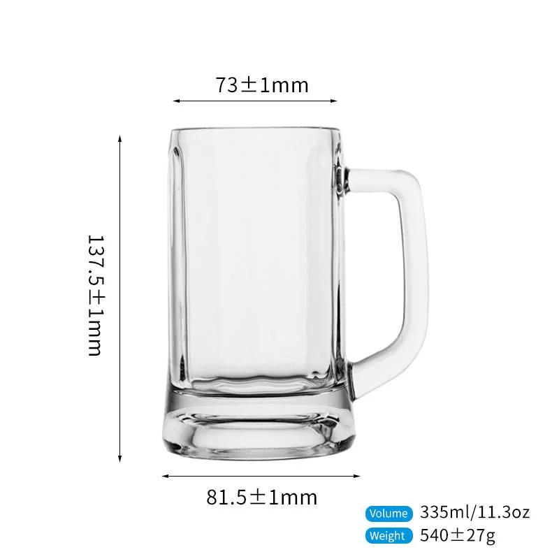 Wholesale/Supplier 320ml 10.8oz Classical Funny Large Insulated Transparent Custom Glass Cup Beer Mug