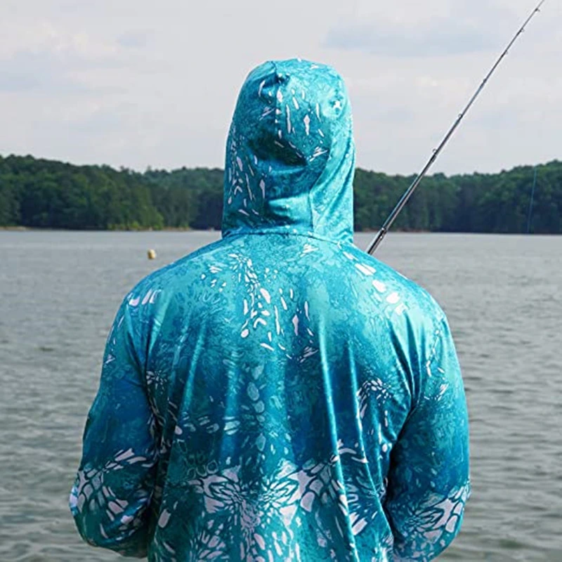 Comercio al por mayor Mens Upf 50+ de pesca de rendimiento de la camiseta de manga larga camisetas de pesca Pesca de secado rápido prendas de vestir