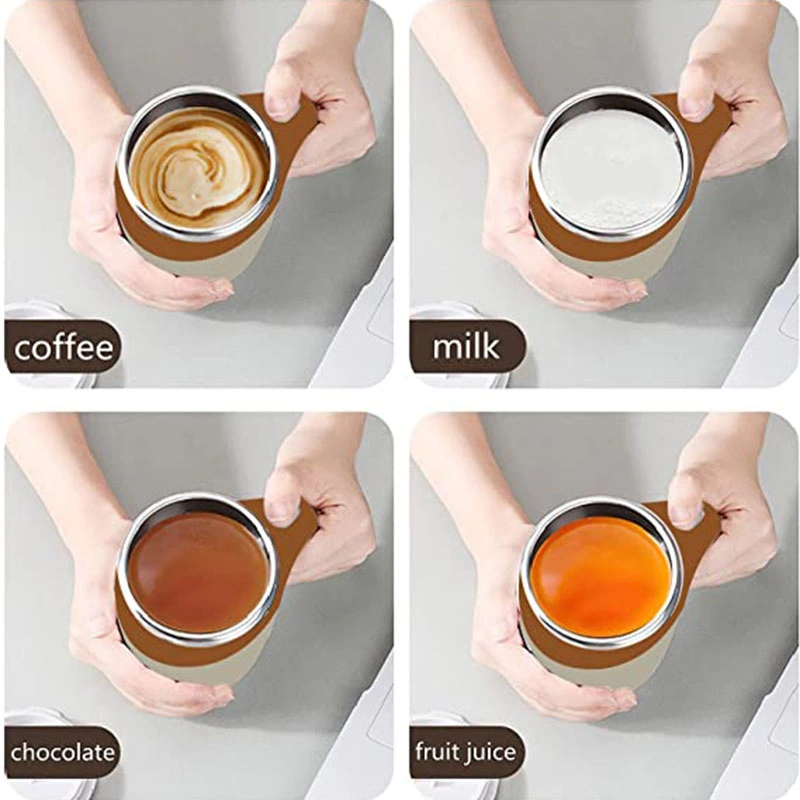 Automatic Magnetic Stirring Coffee Mug Home Office Travel Mixing Cup Electric Stainless Steel Self Mixing Coffee Tumbler