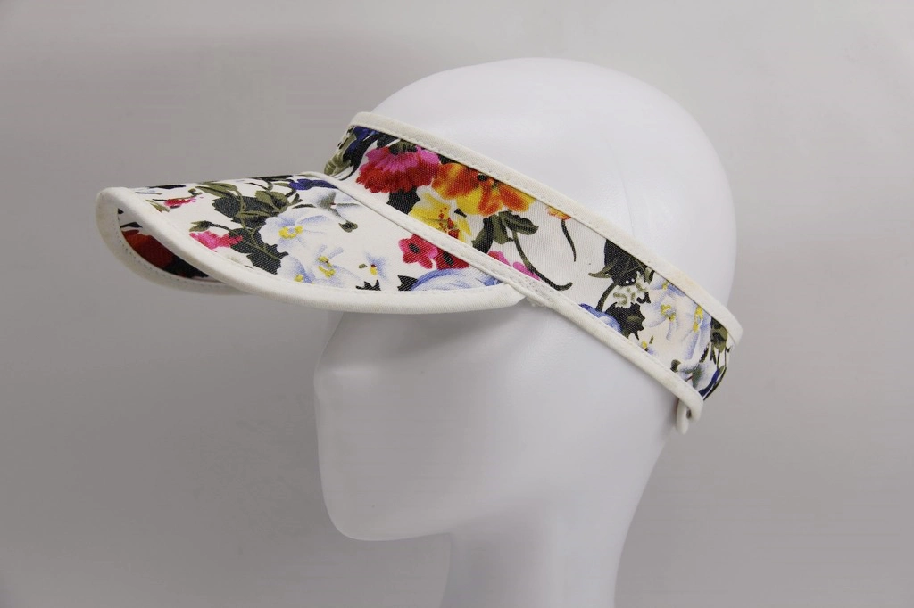 Full Flower Print Adult Visor Summer Hat Sunshade Print Cap