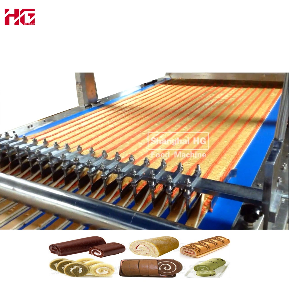 Fully Automati Bakery Equipment Cup Cake Production Line Snack Swiss Roll Layer Sponge Cake Making Food Machine