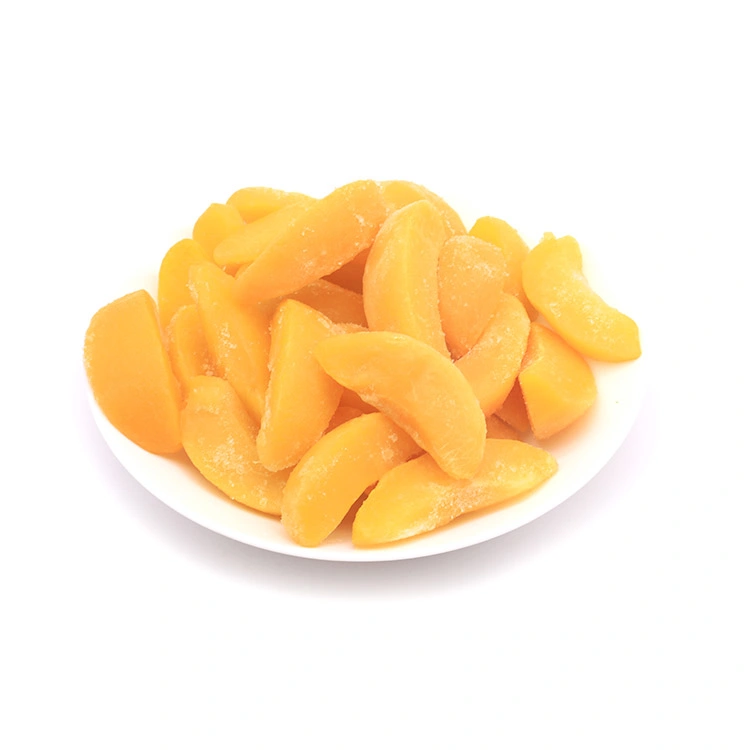 Sinocharm fruta congelada 13-16 Brix amarillo de cortes congelados IQF melocotón sin piel