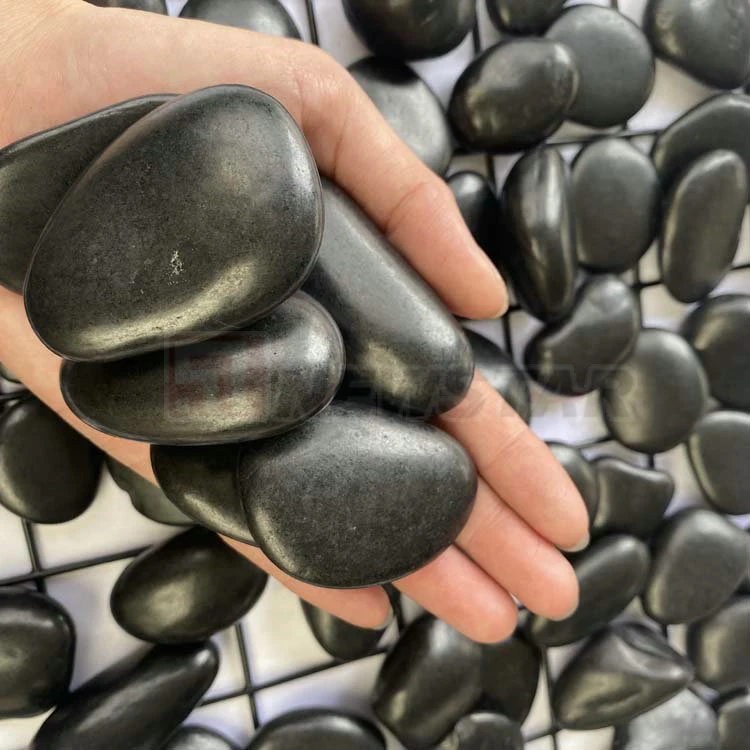 Polished Natural Black River Stone Pebble Stone