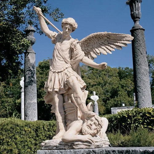 Famoso Anjo estátua de mármore de São Miguel Arcanjo Estátua de Exterior