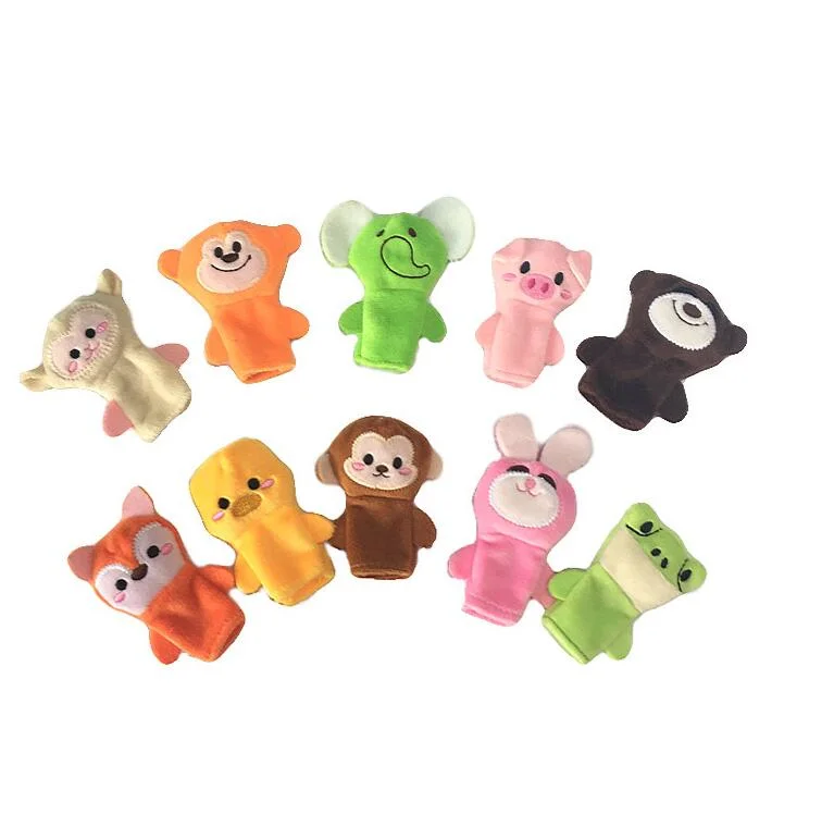 Different Cartoon Animal Finger Puppets Soft Velvet Dolls Props Toys Easter Basket Stuffers