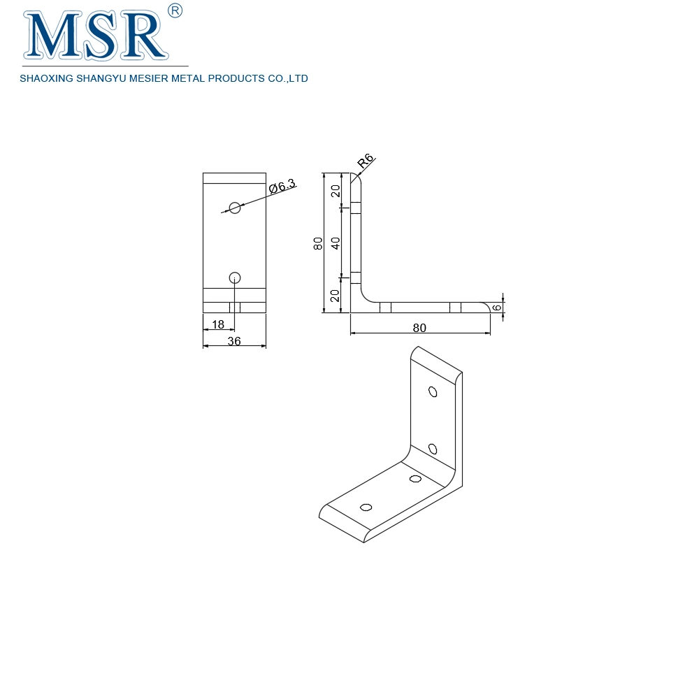 Un côté Chinamanufacturer 4 trous 40 Support CNC aluminium extrudé pour 4040