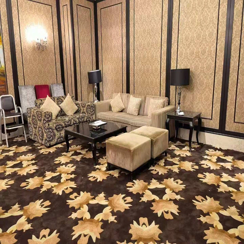 Luxury Handmade Tufted Royal Blue Palace Gold Wool Floor Carpet Rug