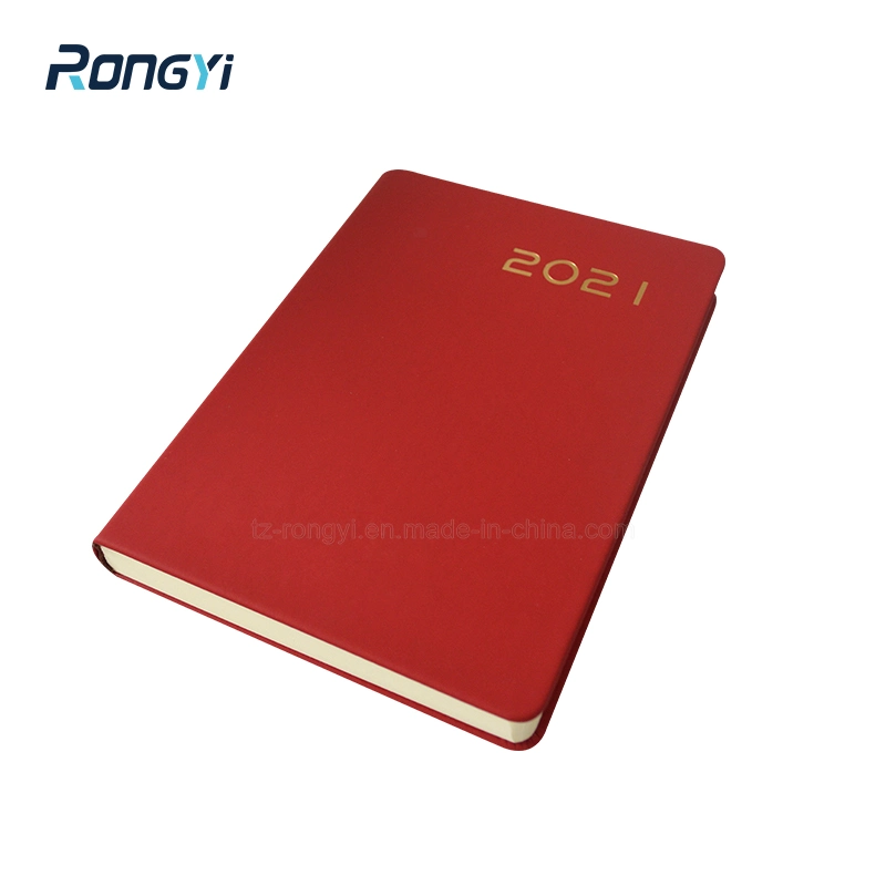 2021 New Factory Custom Logo Leather Hardcover Planner Notebook Calendar