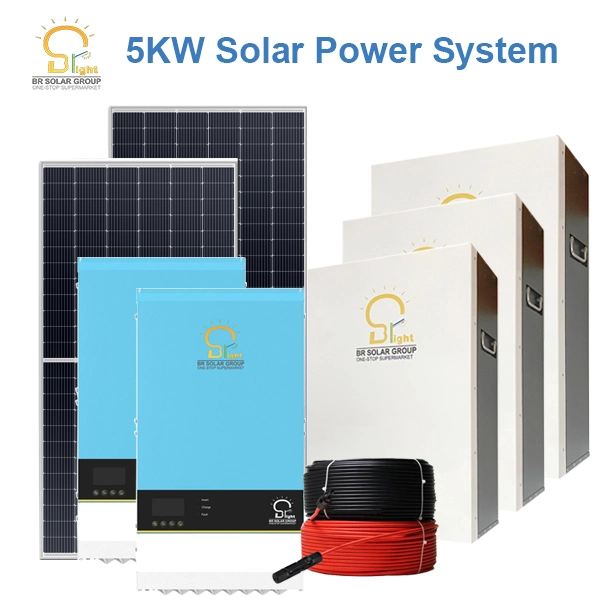 système d'énergie solaire de 3 kw 5 kw avec onduleur batterie au lithium Home Système solaire