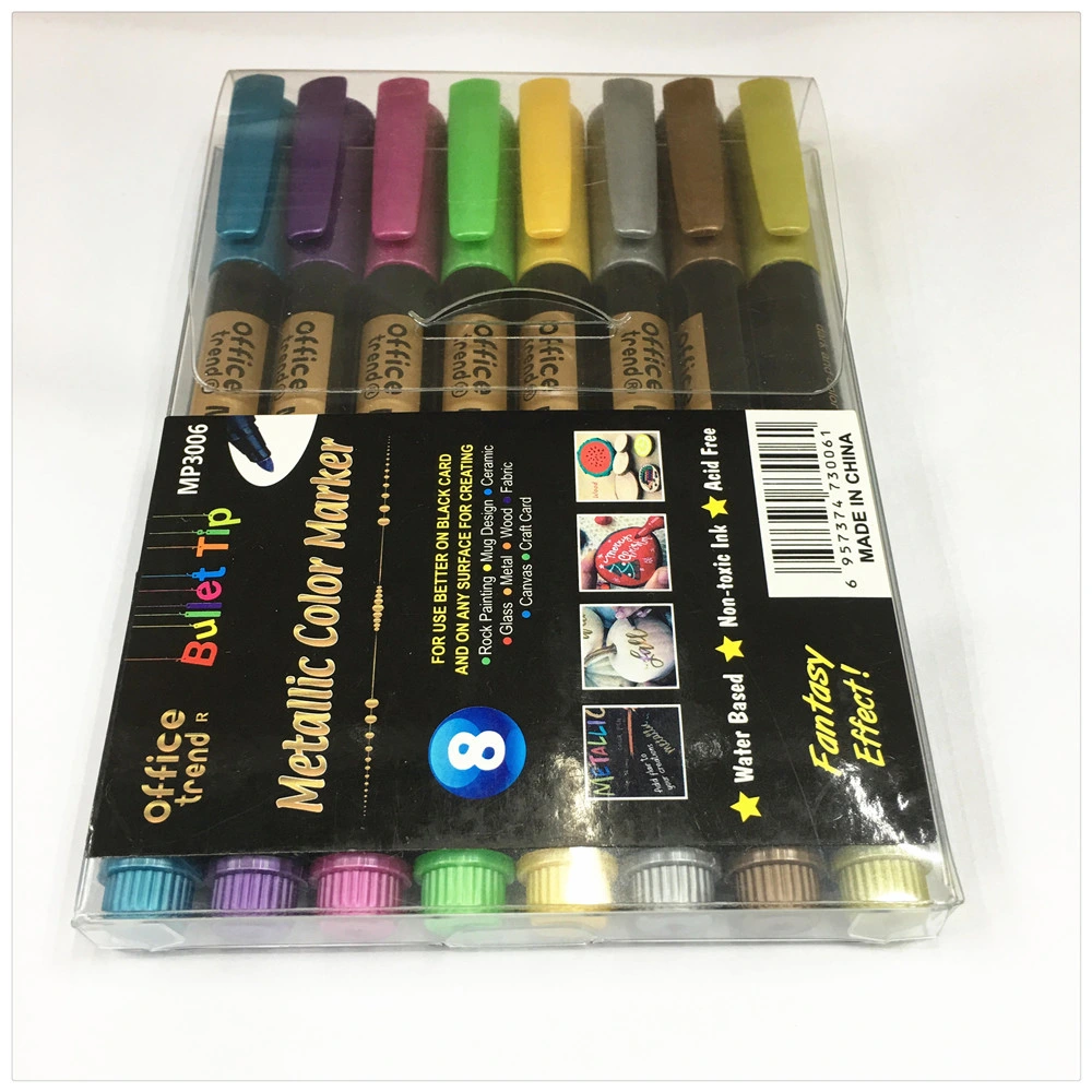 Metallic Color Marker Set Non-Toxic Stationery Office Supply