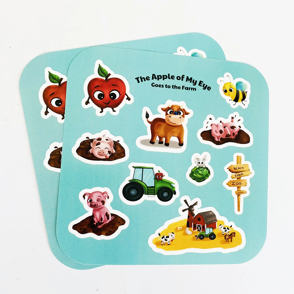 Custom Logo Printing Vinyl Kids Kiss Cut Stickers Sheet