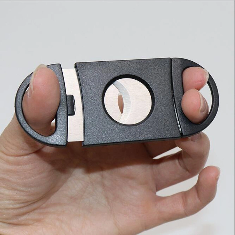 Pocket Size Cigar Cutter Black Plastic Cigar Clippers Stainless Steel Double Blade Cigar Knife Cigar Scissors Esg12277