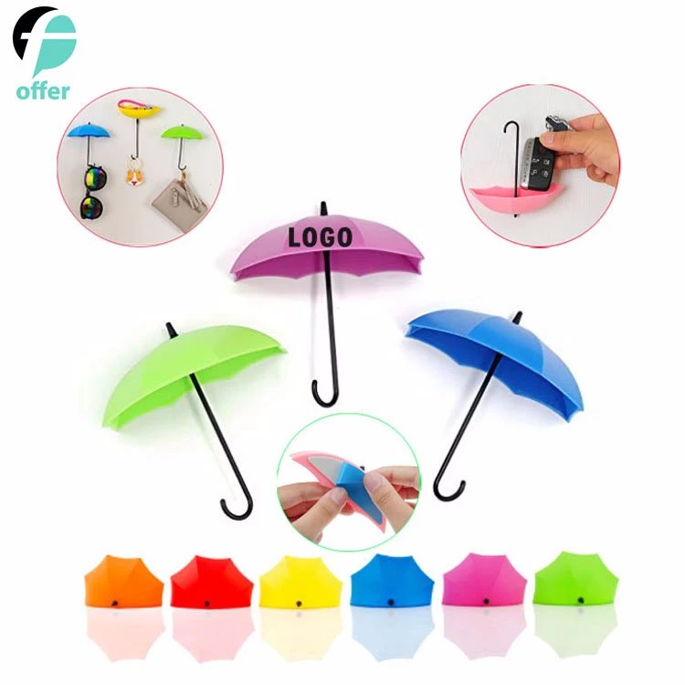 3PCS Sets Colorful Traceless Nail-Free Umbrella Shape Glue Hook Sticker