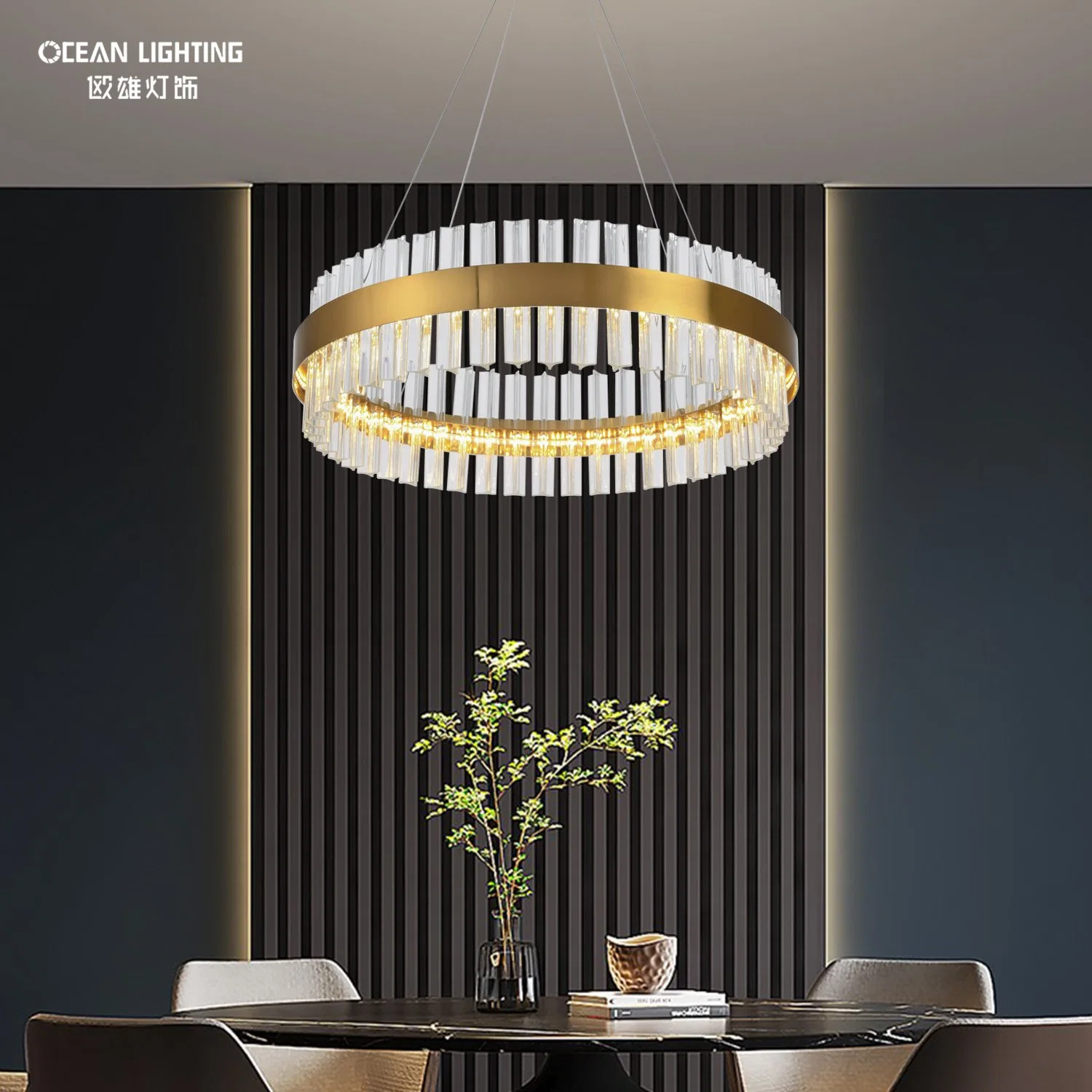 Ocean Lighting Luxus Indoor Anhänger LED-Licht K9 Kristall Anhänger Licht