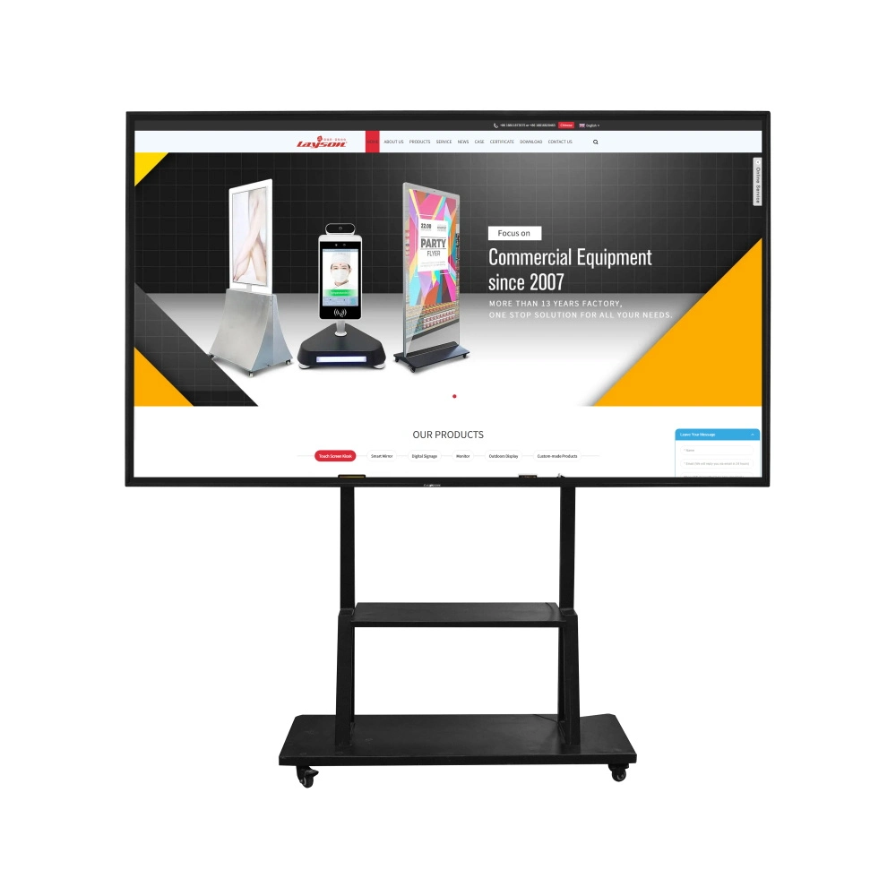 75 Inch 4K LCD Whiteboard Display 20 Points Multi Touch Screen Electronic White Board All in One Smart Interactive Flat Panel for Business/Education