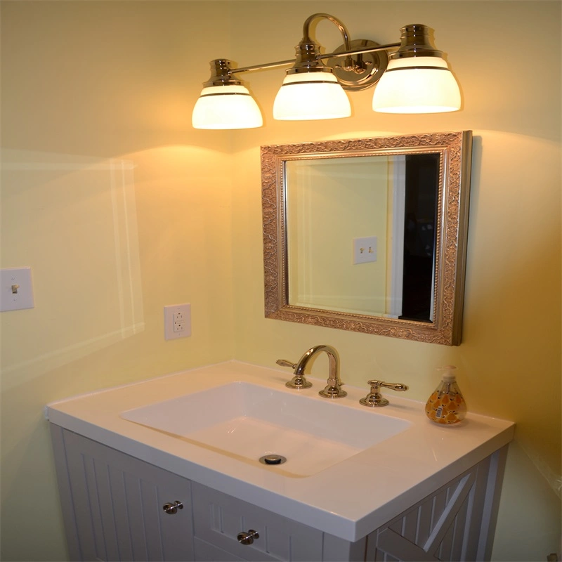 Luxury Plywood Wall Mounted Small Single Sink Bathroom Cabinet Vanity with LED Mirror