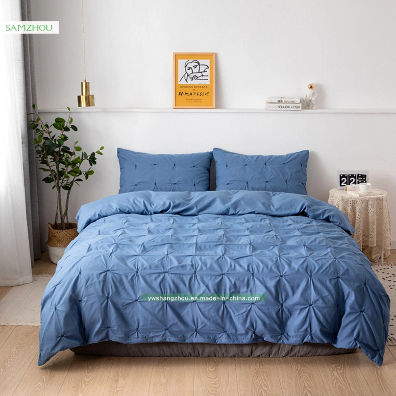 Plain Embossed Plaid Bedding Set Bedding Sheet and Duvet Cover