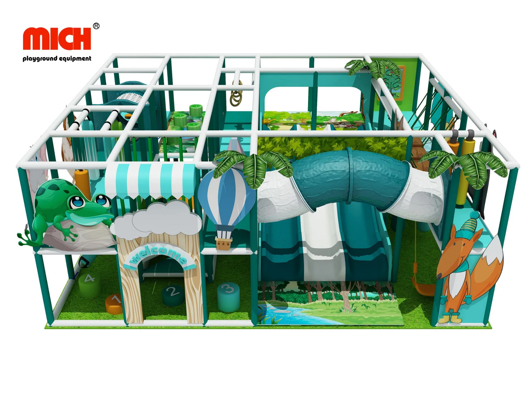 Suave interior infantil juguetes de plástico para niños 6628tema forestal un