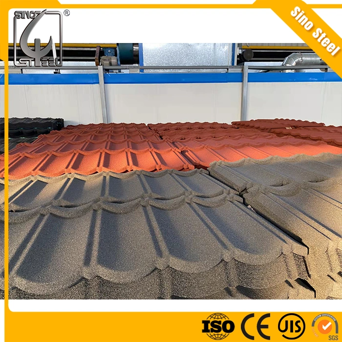 Chapas de telhados de alta qualidade Cor Stone Coated Metal Roof Tiles Factory Whosale preço feito na China