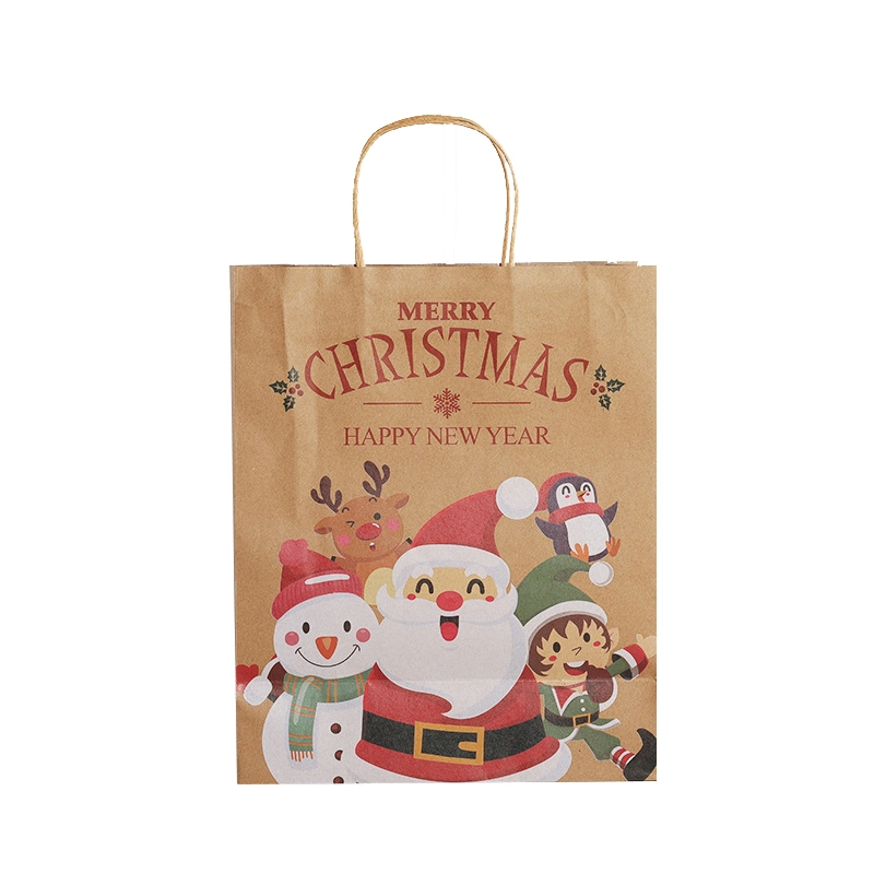 Individuelle Logo Dekorative Papier Geschenkbeutel für Weihnachten Einkaufen