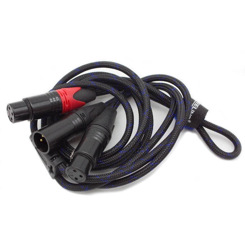 Audio Flexible V Cable with Connector XLR Male to 2XLR Female Plug