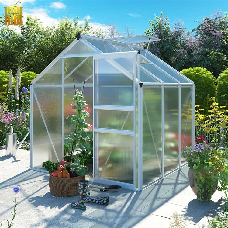 Gardenline Corrugated Plastic Walk in Greenhouse with Shelves