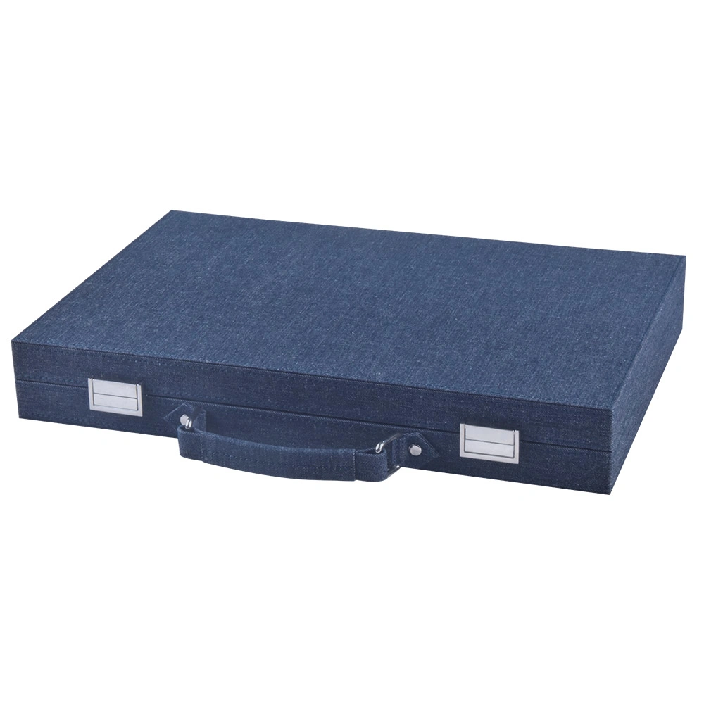 Las ventas en caliente de lujo Custom Color Denim y juego de Backgammon de terciopelo azul