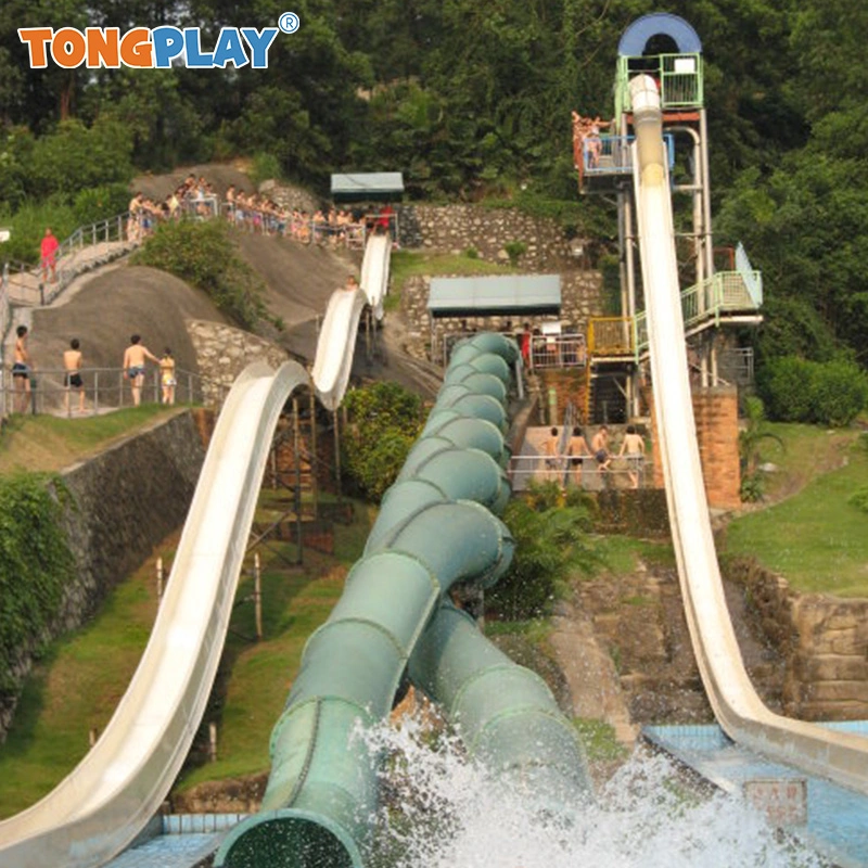 Amusement Park Rides Kids Water Game Fiberglass Slide Equipment Outdoor Pool