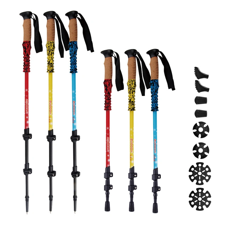 Telescopic Aviation Aluminum 7075 Tracking Walking Hiking Sticks Trekking Poles-Quick Adjustable Locks