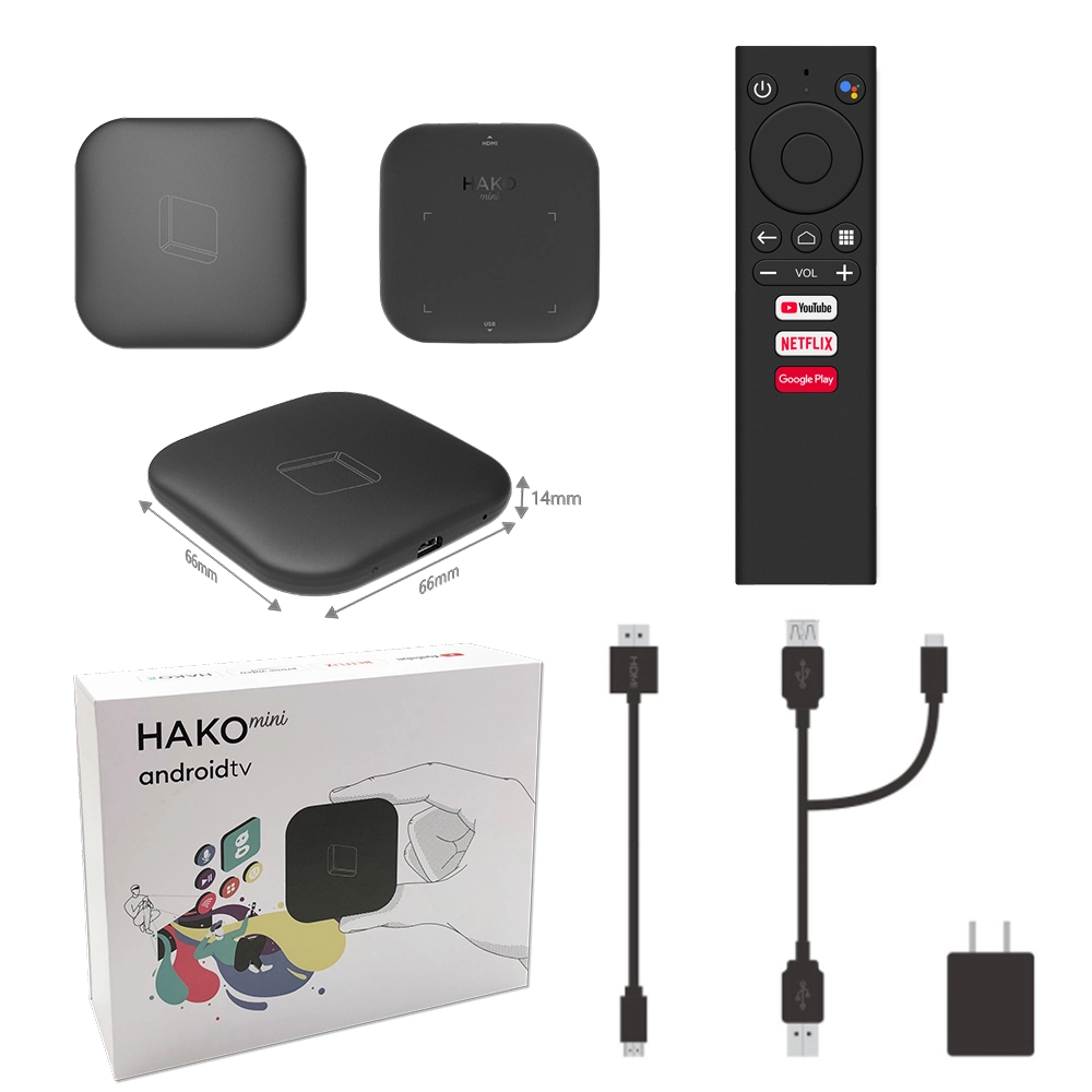 Hako Mini 4K Netflix Dual WiFi Hako S905y2 TV Dongle Smart Media Player Google Certified Android TV Box