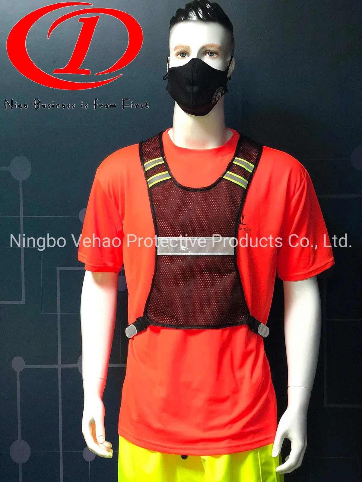 LED Safety Vest with Reflective Warning Band