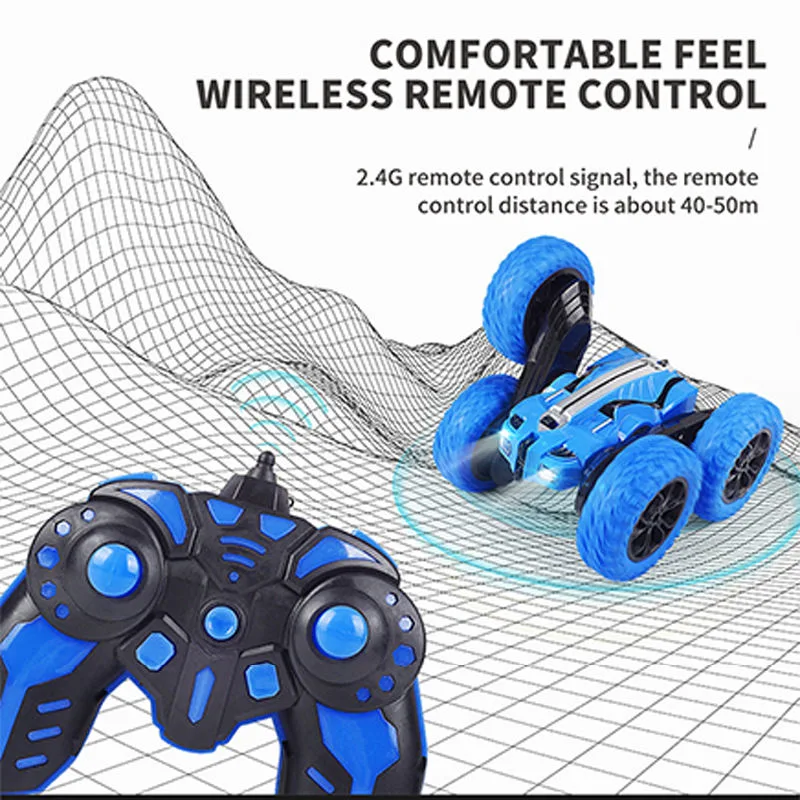 360 grados de rotación recargable coche de juguete RC Doble cara 3D Flip Climbing Bounce Transformer Radio Control remoto coche juguete