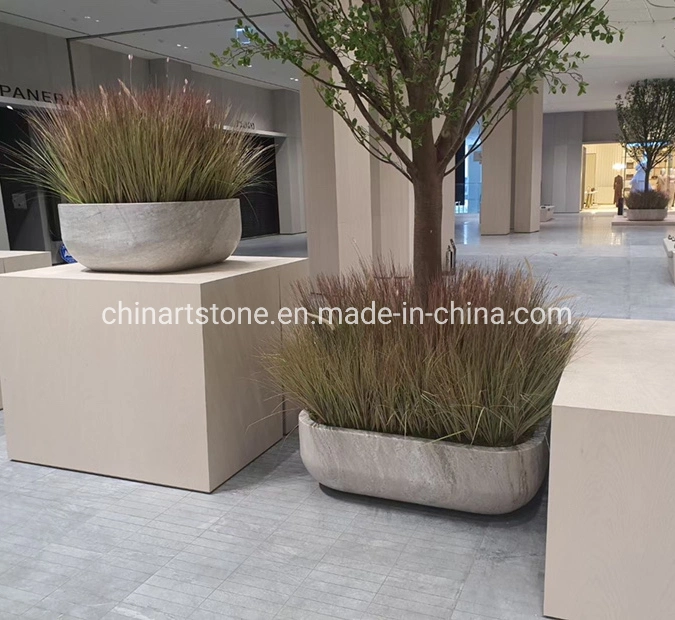 Nature Palissandro Blue Stone Flower/Plant Flowerpot for Commercial Building Decoration