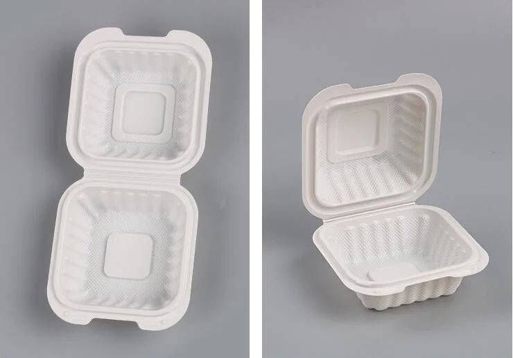 Recyclable 6inch Hinger Clamshell Food Container Microwave Hamburger Box