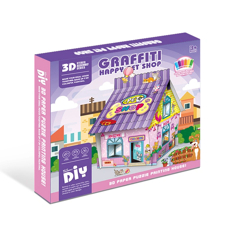 DIY de navidad de cartón montado tridimensional Graffiti Toys