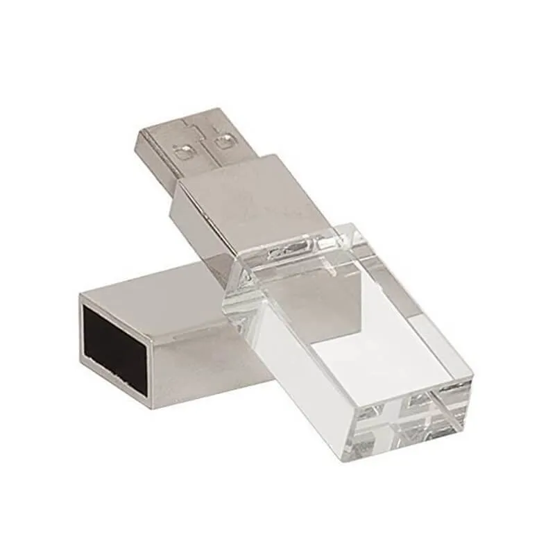 Crystal+Metal USB Stick Memory with Bright Light Logo Customized