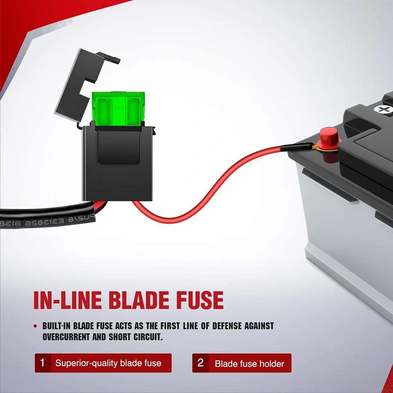 16AWG Dt Kit de faisceau de câblage du connecteur de barre d'éclairage à LED 12V sur la lame hors tension du relais de puissance de l'interrupteur Fusible pour phares de hors-route des feux de travail à LED