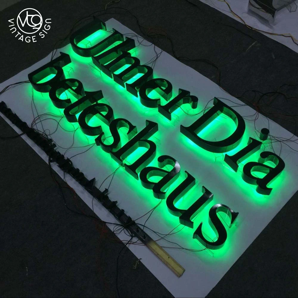 Оптовая китайская фабрика Мини-светящиеся слова Backlit Custom Made LED Знаки алфавита для знака деловой буквы завода нержавеющей стали с подсветкой Письмо для канала платы