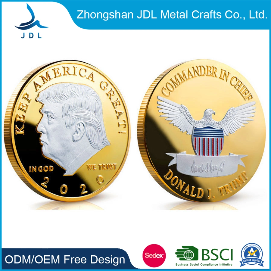 China Manufacture Custom Military/ Army/ Police Metal Donald Trumps in God We Trust Souvenir Coins for Gifts (078)