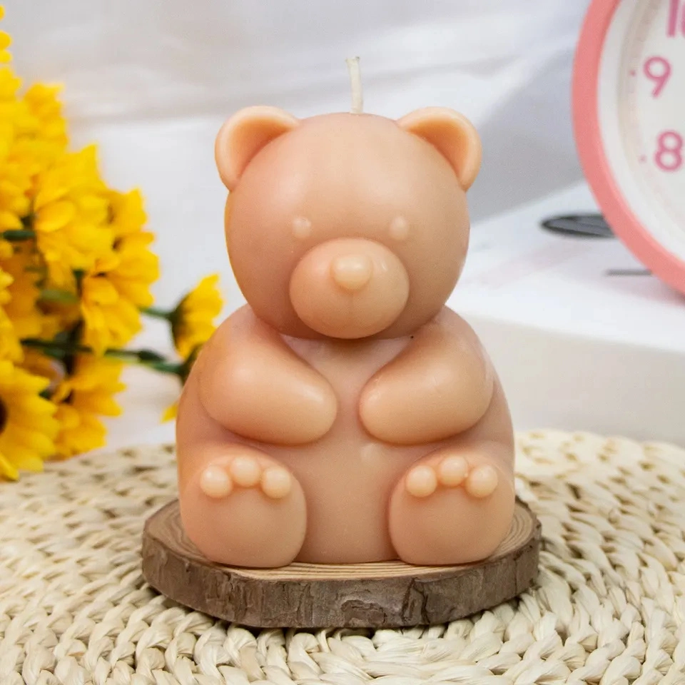 Velas aromáticas de diseño animal de lujo hechas a mano creativas Cute Velas perfumadas de oso marrón