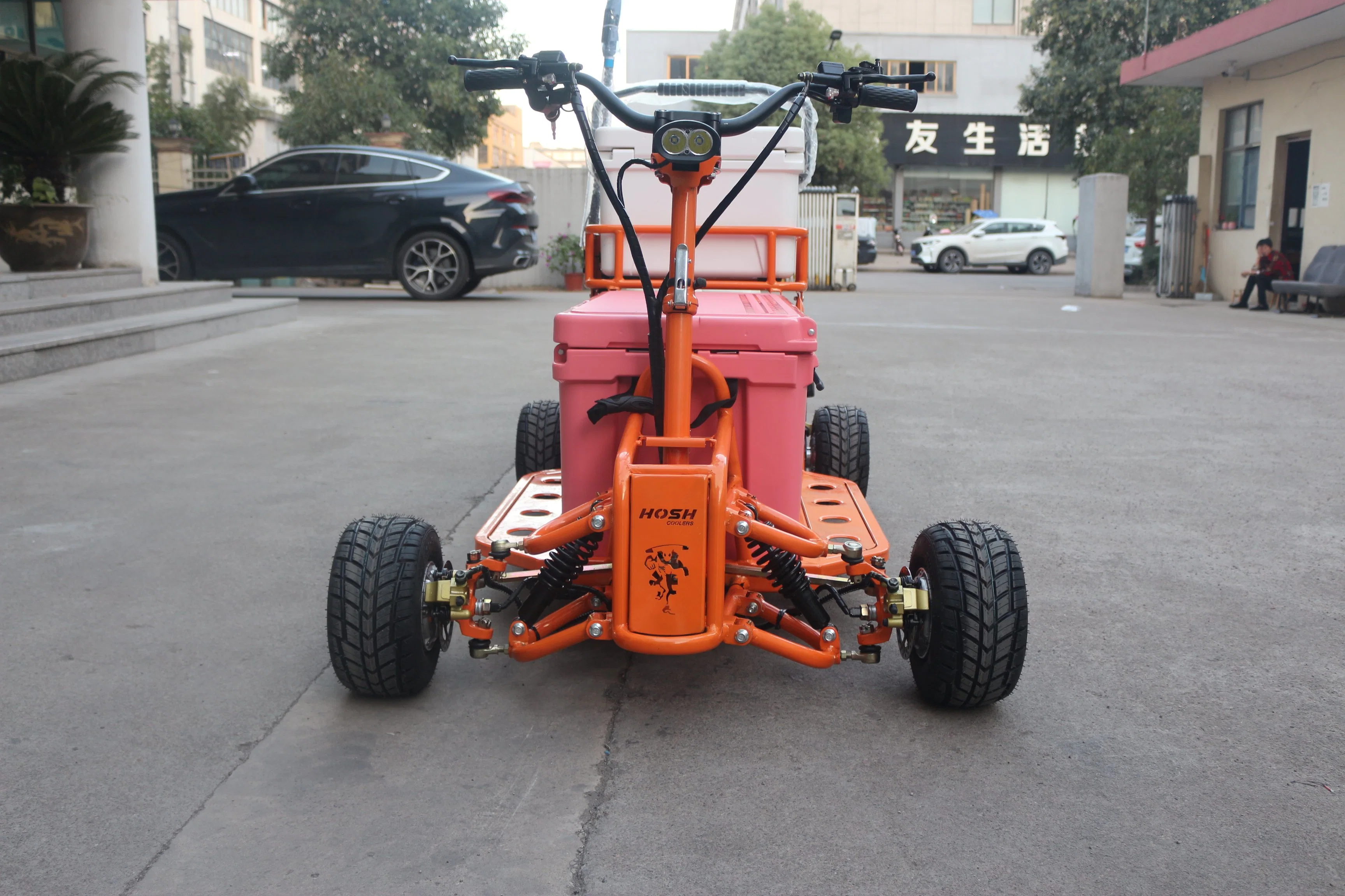 2000W Electric Cooler Scooter 4 Wheel Drive with 75qt Cooler Box and Reverse Gear