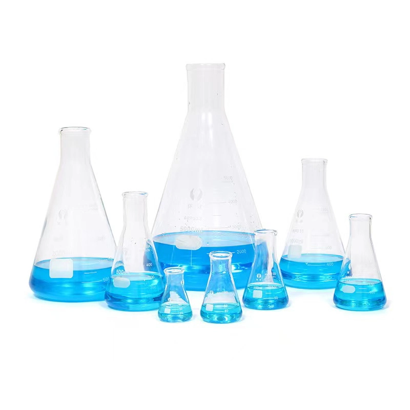 De borosilicato de alta matraz Erlenmeyer de 100 ml con la escala de laboratorio de química de la escuela