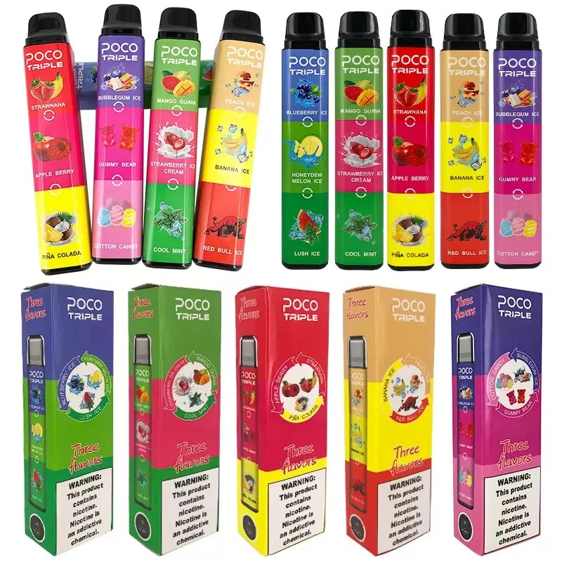 Poco Triple Einweg Vapes Zigaretten Pen Wiederaufladbare Gerät Kit 3 In 1 Pods 5 Farben 3600puffs