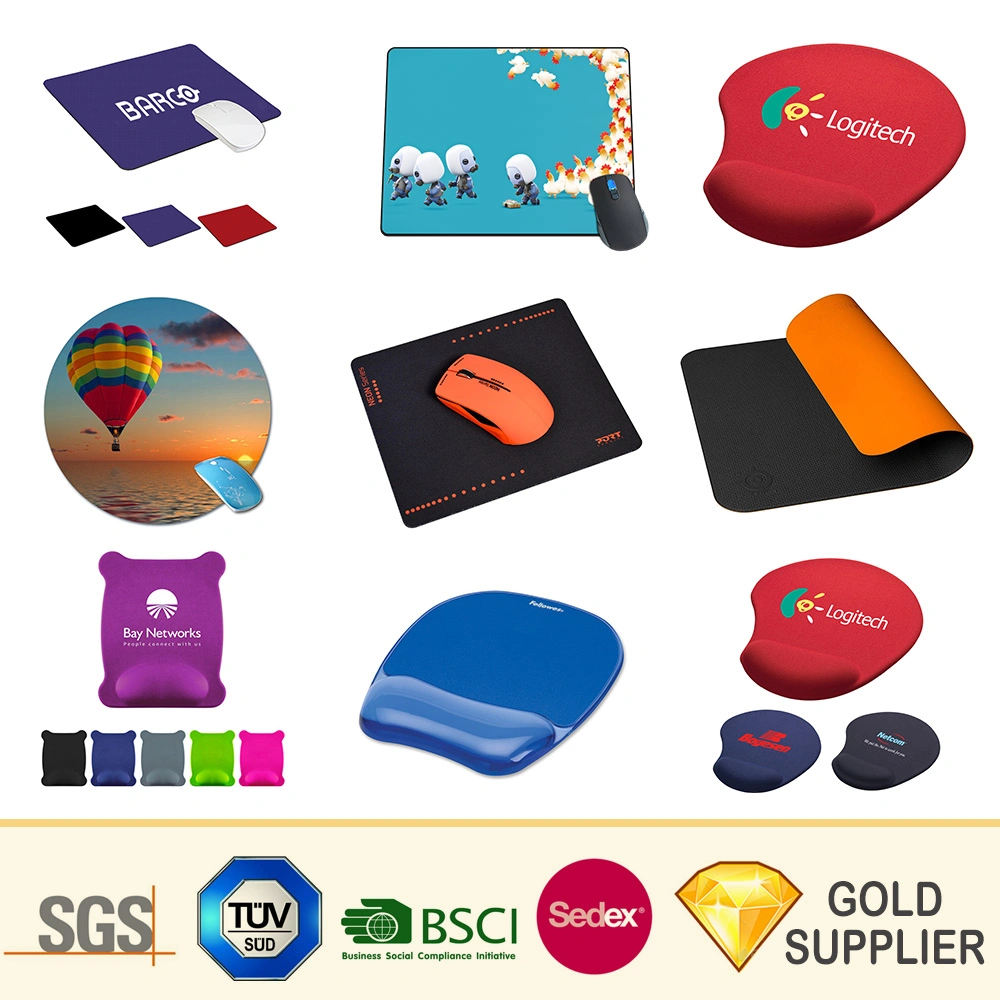 Promotional Gift Custom Printed 3D Logo Gel Rubber Gaming Mousepad Customized Silicone Soft PVC EVA Wrist Rest Play Game Computer Sublimation Printing Mouse Pad