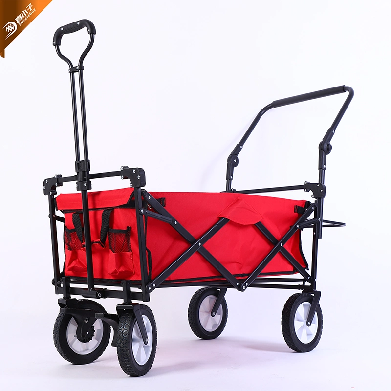 Factory Wholesale/Supplier OEM Trolley Wagon Folding 2 in 1 Lunch Bag Kids Beach Camp Wagon Cart with Removable Canopy