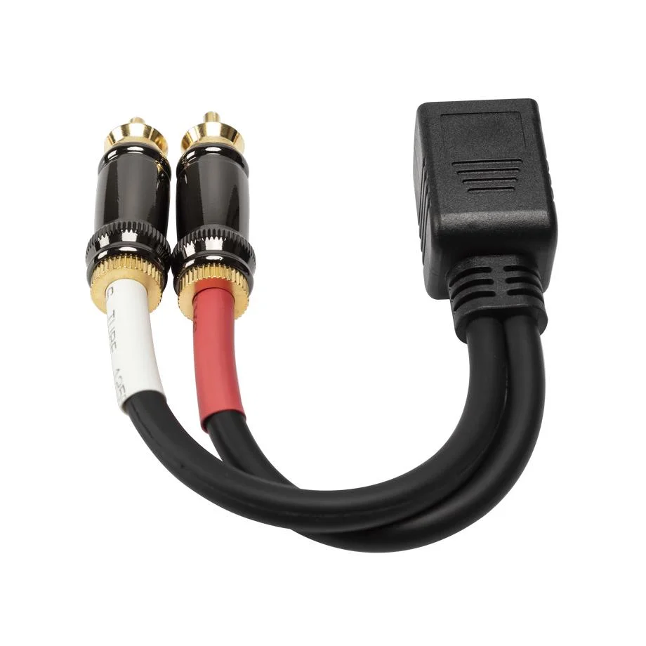 Gold Plated 2 RCA Male to RJ45 Female Stereo Cable