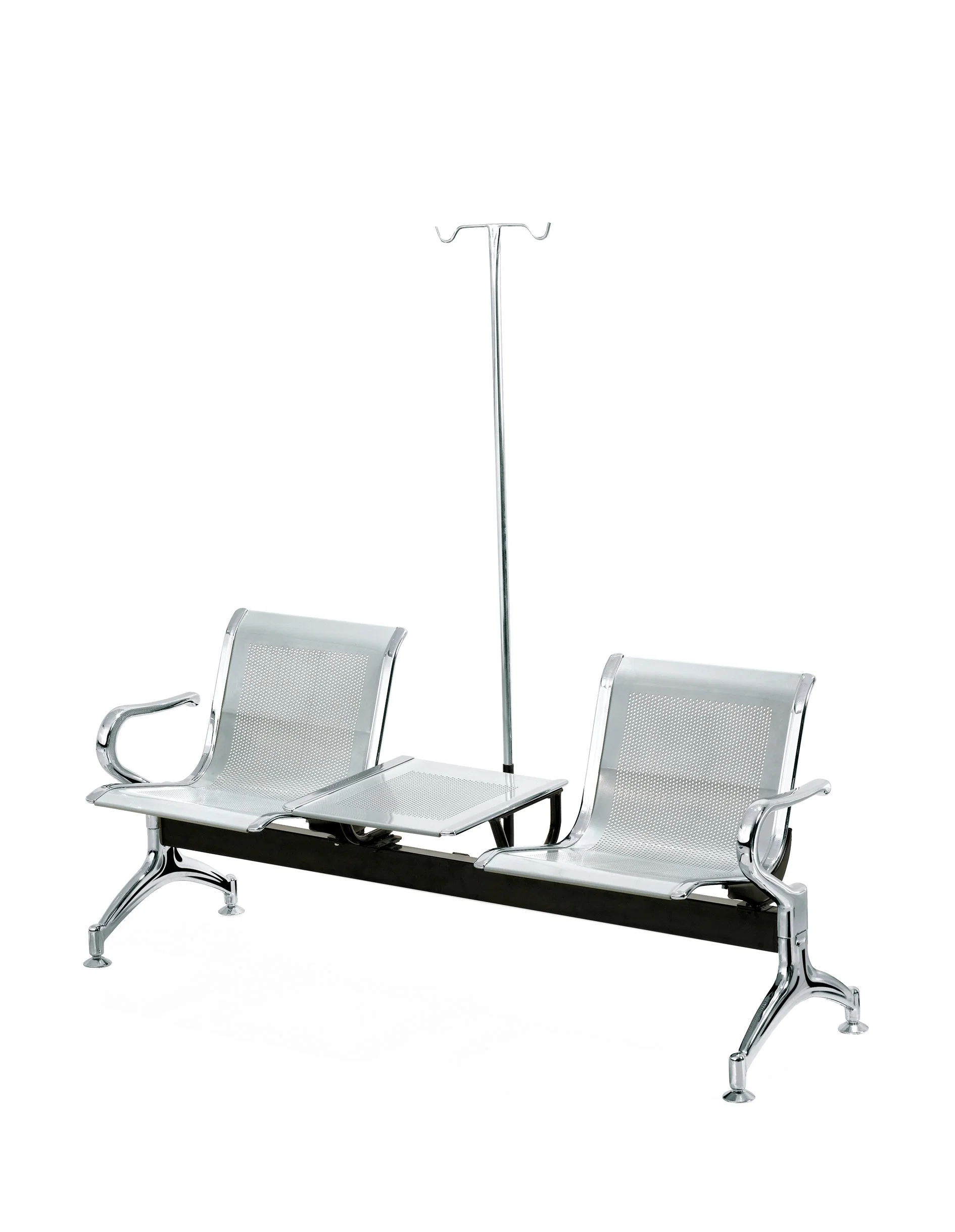 2 Seater Hospital Chair Metal Steel IV Infusion Waiting Chair with Tea Coffee Table